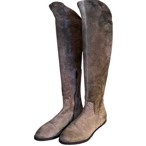 Dirndl + Bua Shoes - Dirndl + Bua Olive Green Suede Tall Riding Boots Sz-37